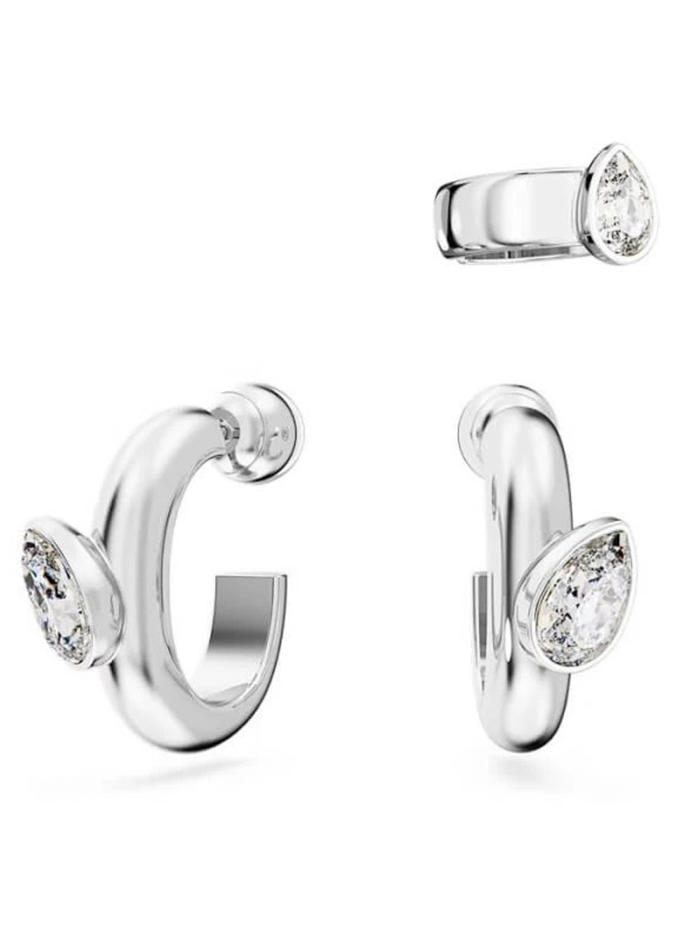 New! SWAROVSKI Dextera hoop ear cuff earrings